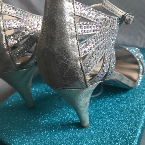 Betsy Johnson Champagne Rhinestone heels - Picture 3 of 7